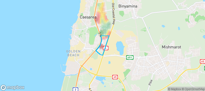 מפת חום של מחירי הנדל"ן בשכונת דרום 4, אור עקיבא — אזורים יקרים בגווני חם, אזורים זולים בגווני קר