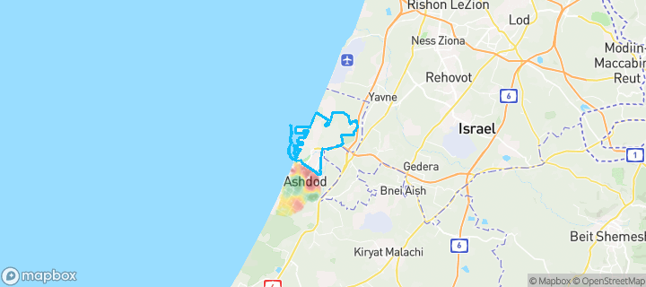 מפת חום של מחירי הנדל"ן בשכונת קריית איתנים, אשדוד — אזורים יקרים בגווני חם, אזורים זולים בגווני קר