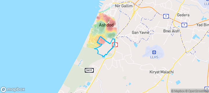 מפת חום של מחירי הנדל"ן בשכונת רובע י"ד, אשדוד — אזורים יקרים בגווני חם, אזורים זולים בגווני קר