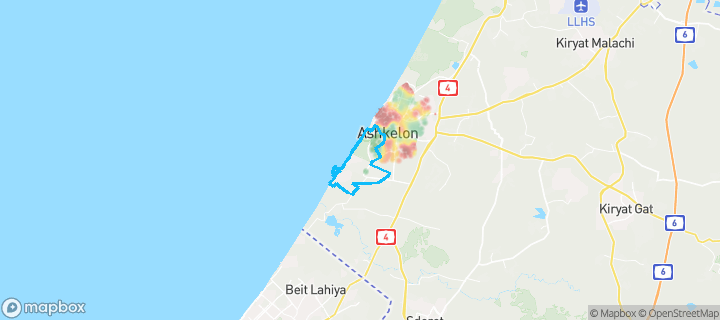 מפת חום של מחירי הנדל"ן בשכונת גולדה, אשקלון — אזורים יקרים בגווני חם, אזורים זולים בגווני קר