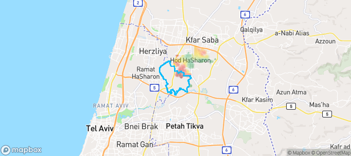 מפת חום של מחירי הנדל"ן בשכונת נווה הדר, הוד השרון — אזורים יקרים בגווני חם, אזורים זולים בגווני קר