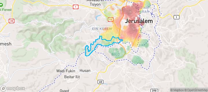 מפת חום של מחירי הנדל"ן בשכונת גבעת משואה, ירושלים — אזורים יקרים בגווני חם, אזורים זולים בגווני קר