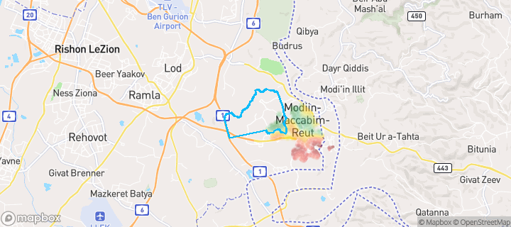 מפת חום של מחירי הנדל"ן בשכונת אבני חן, מודיעין מכבים רעות — אזורים יקרים בגווני חם, אזורים זולים בגווני קר