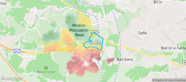 מפת חום של מחירי הנדל"ן בשכונת הנחלים, מודיעין מכבים רעות — אזורים יקרים בגווני חם, אזורים זולים בגווני קר