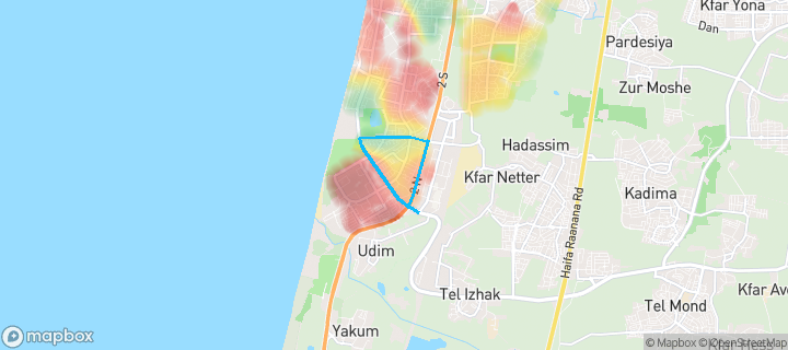 מפת חום של מחירי הנדל"ן בשכונת קריית נורדאו, נתניה — אזורים יקרים בגווני חם, אזורים זולים בגווני קר