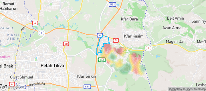 מפת חום של מחירי הנדל"ן בשכונת נופרים, ראש העין — אזורים יקרים בגווני חם, אזורים זולים בגווני קר