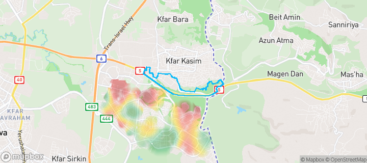 מפת חום של מחירי הנדל"ן בשכונת פארק התעשייה אפק, ראש העין — אזורים יקרים בגווני חם, אזורים זולים בגווני קר