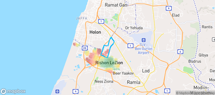 מפת חום של מחירי הנדל"ן בשכונת נחלת יהודה, ראשון לציון — אזורים יקרים בגווני חם, אזורים זולים בגווני קר