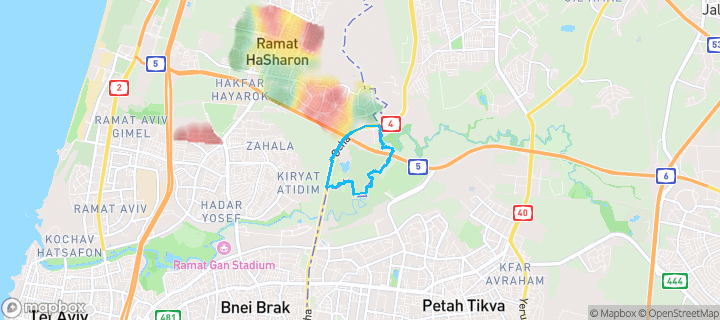 מפת חום של מחירי הנדל"ן בשכונת אזור תעשייה, רמת השרון — אזורים יקרים בגווני חם, אזורים זולים בגווני קר