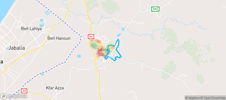 מפת חום של מחירי הנדל"ן בשכונת בן-גוריון, שדרות — אזורים יקרים בגווני חם, אזורים זולים בגווני קר