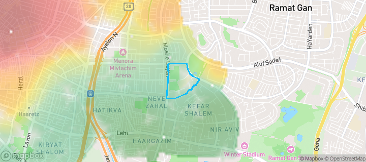 מפת חום של מחירי הנדל"ן בשכונת אורות, תל אביב יפו — אזורים יקרים בגווני חם, אזורים זולים בגווני קר